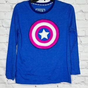 Marvel Captain America pink shield long sleeve shirt